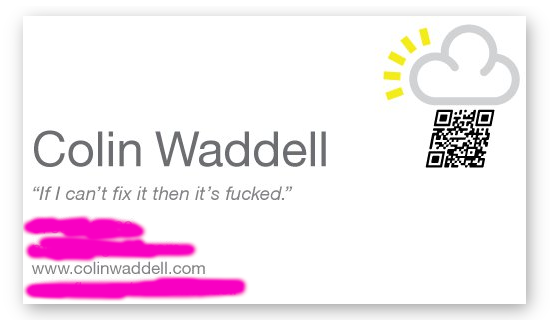 Colin Waddel's old business card